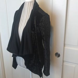 BlankNYC black velvet zip up jacket